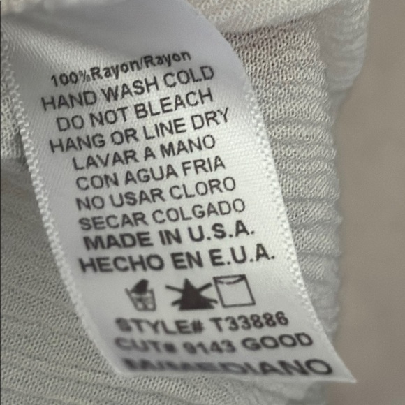 Gray and White Long Sleeve Tie Front Blouse - Picture 7 of 7